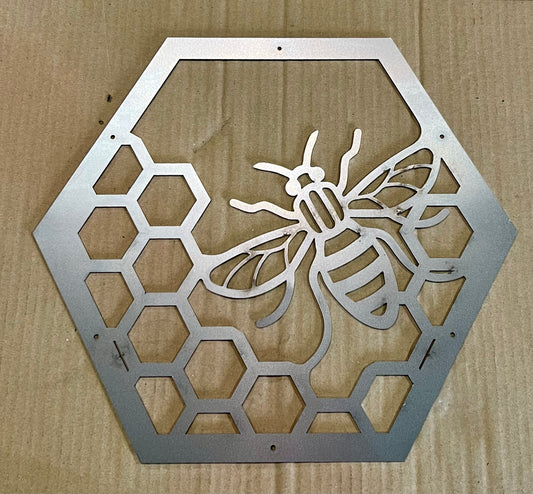 Laser Cut Wall Art - 40cm Manchester Bee - Honeycomb Pattern