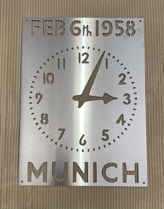Laser Cut Wall Art - Munich Clock - 48cm x 35cm- Manchester United